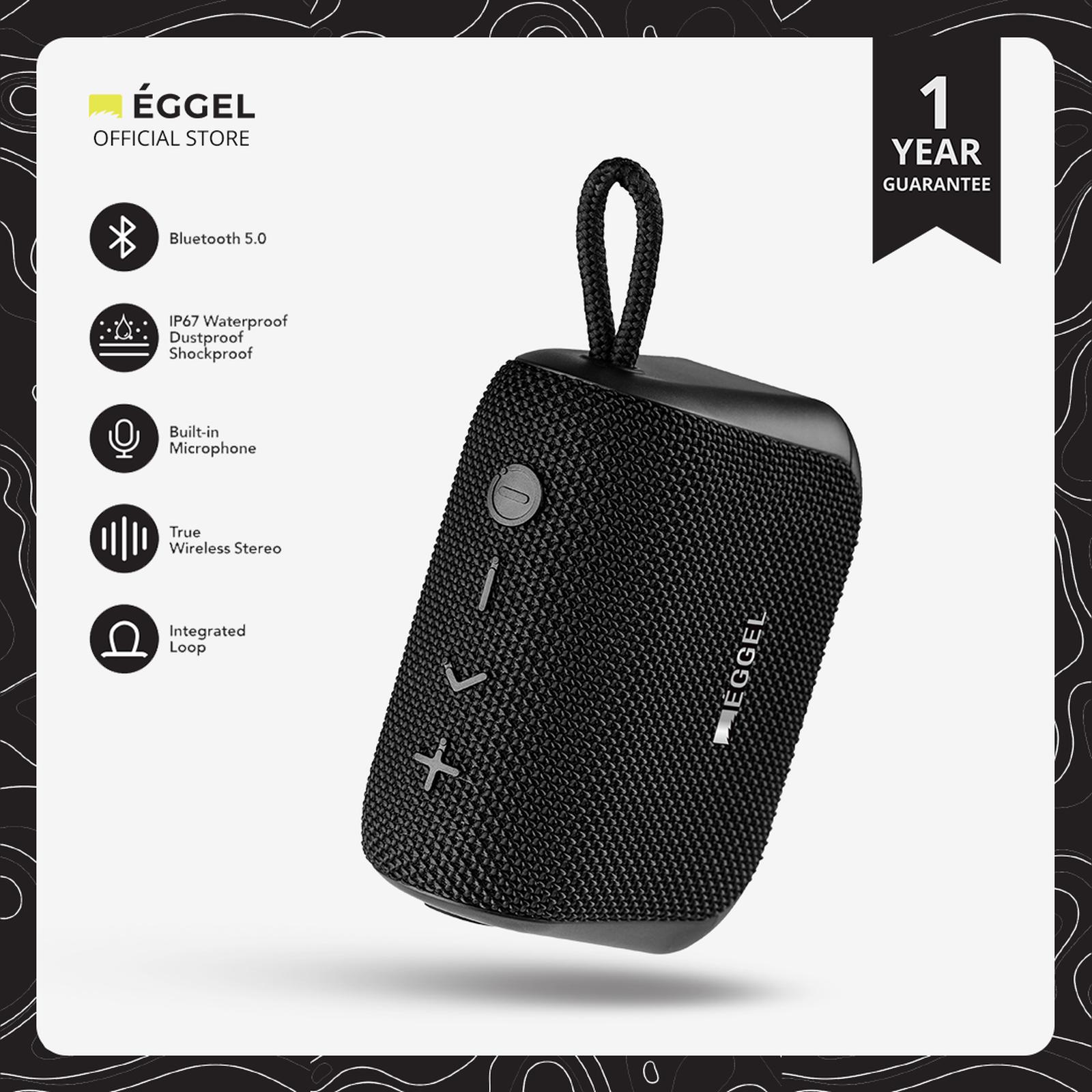 Eggel Fit 3 Waterproof Portable Bluetooth Speaker - Black