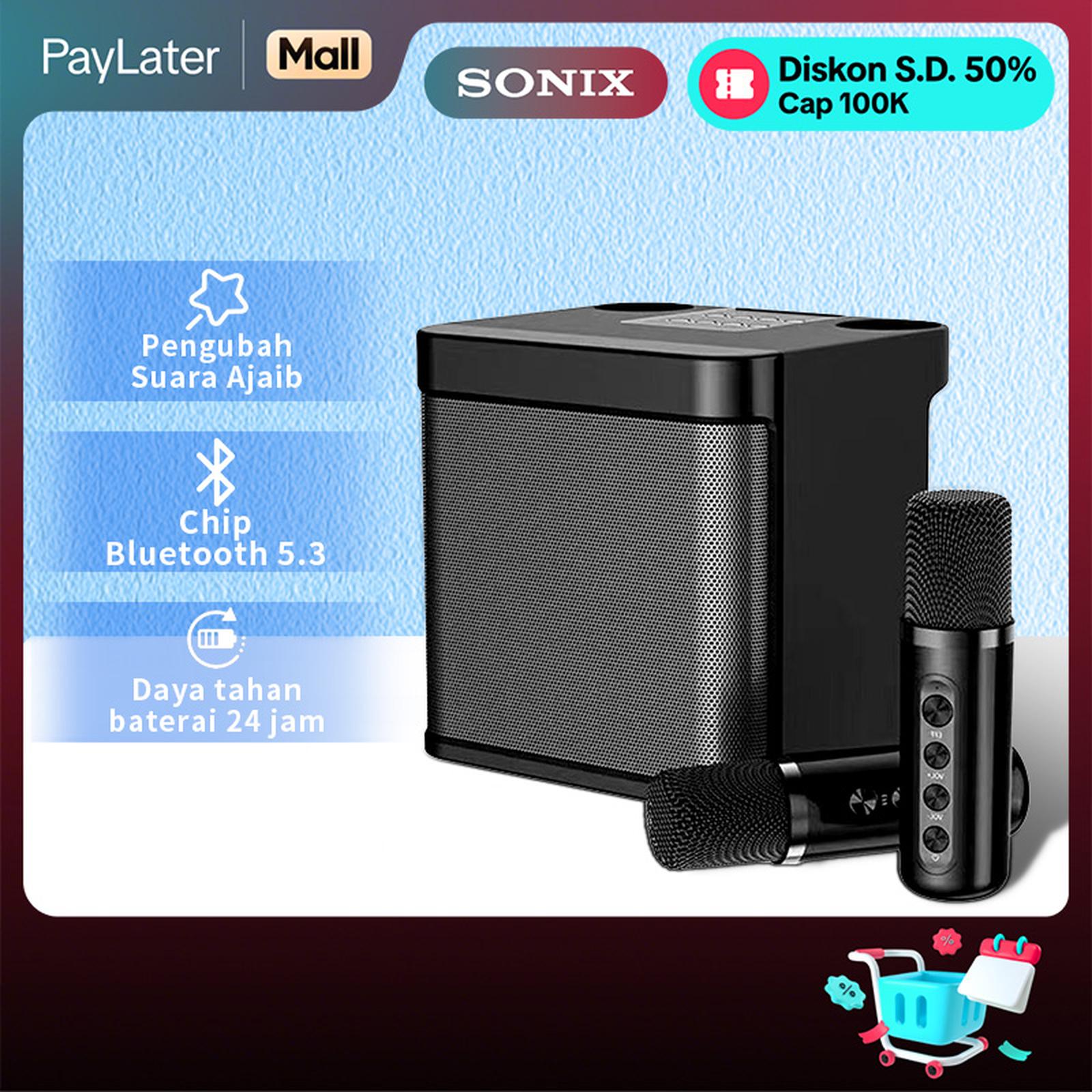 Sonix SK04 Speaker Bluetooth Karaoke 2Mic Speaker Aktif Full Bass Subwoofer 3D Stereo TV AUX HiFi KTV…
