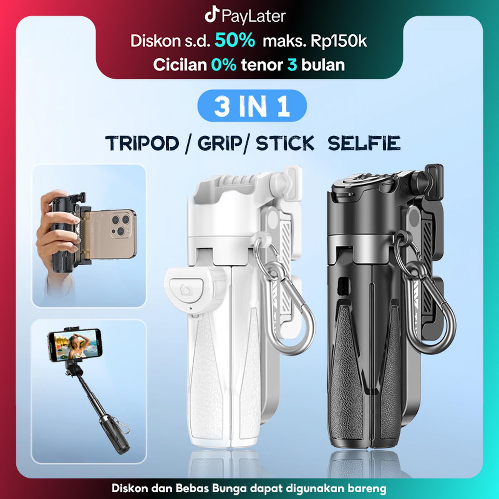 TNW T26 Extendable Grip Tripod Mini Selfie Stick Remote Control Tripod 3 In 1 Tongsis Tripod Bluetooth…