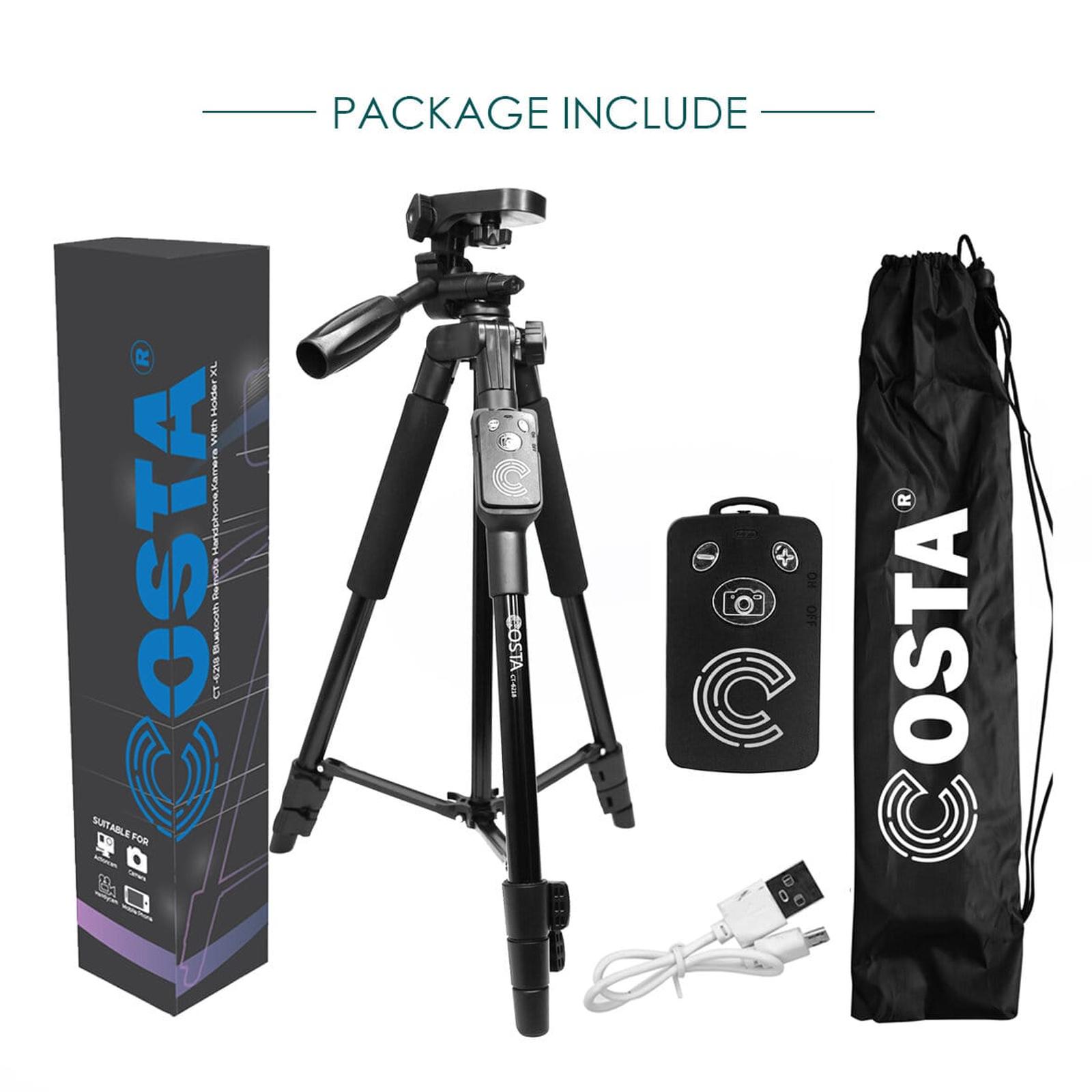 COSTA CT-6218 TRIPOD Bluetooth remote Smartphone,Kamera With Holder XL Tripod Bluetooth, Tripod Kamera…