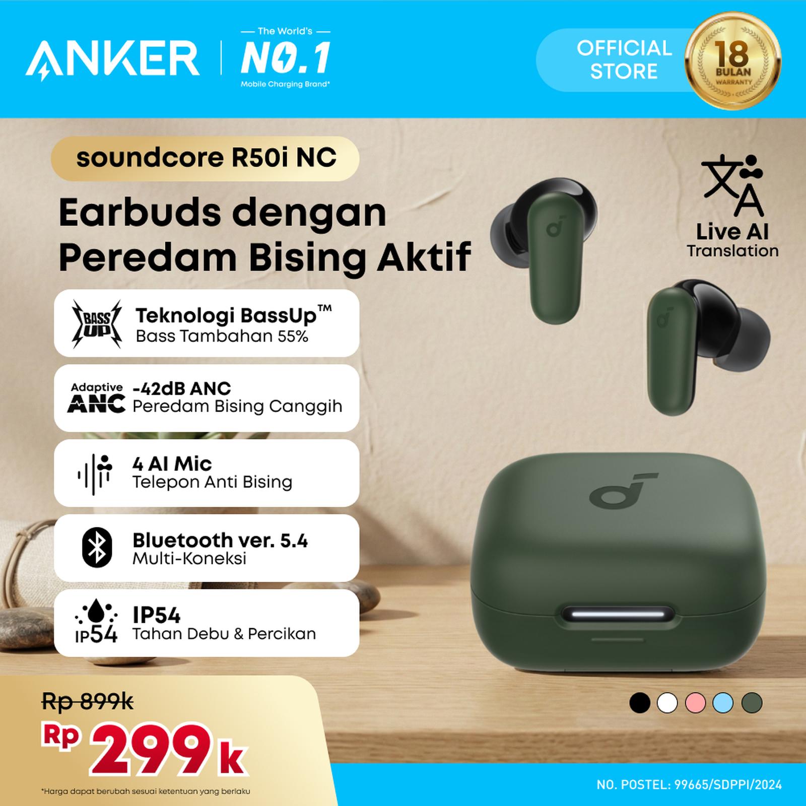 (NEW LAUNCH) Soundcore Anker R50i NC Earbuds Adaptive Noise Canceling Headset Earphone Bluetooth 5.4 Tโฆ