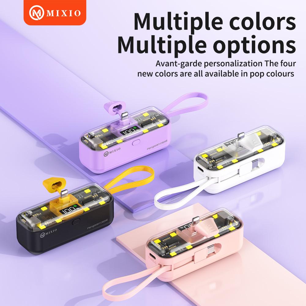 MIXIO MP-04 Powerbank 5000mAh Portable Mini Transparan Lightning For Ios and Type C PD Fast Charging W…