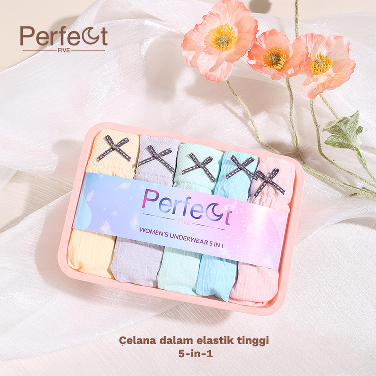 PerfectFive Celana Dalam Wanita Graphene Antibakteri Bahan Katun Lembut Seamless Paket 5 Pcs Kemasan Kβ¦