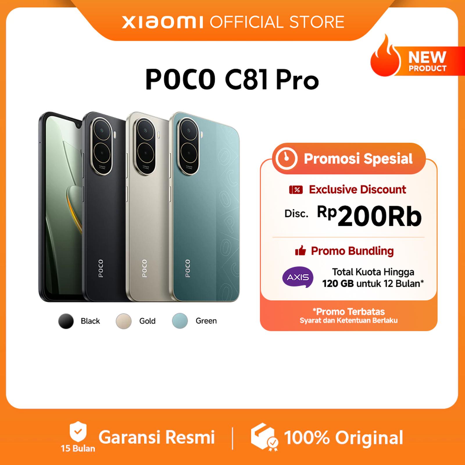 POCO C81 Pro (4GB/128G) (4GB/64GB) | Layar imersif 6.9" | HP 1 Jutaan [Xiaomi Official Store] - Black,…