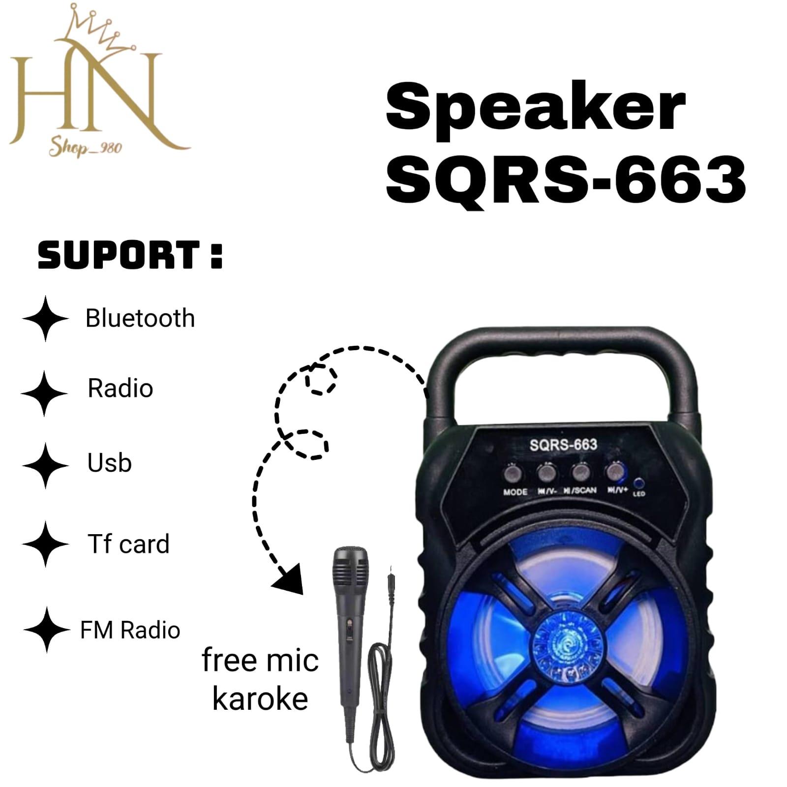 Speaker bluetooth wireless SQRS-663 portable bisa karaoke 3inc - spkr 06