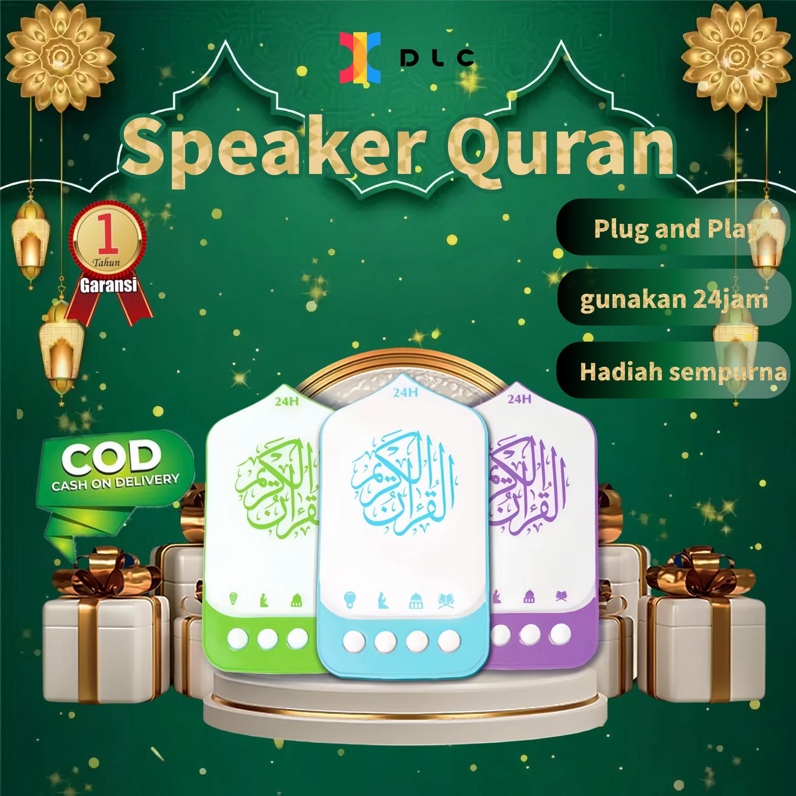DLC Speaker Murottal Al Quran Lampu Tidur 24 Jam Quran Surah Rizik Ayat Zikir Ruqyah List Portable 220…