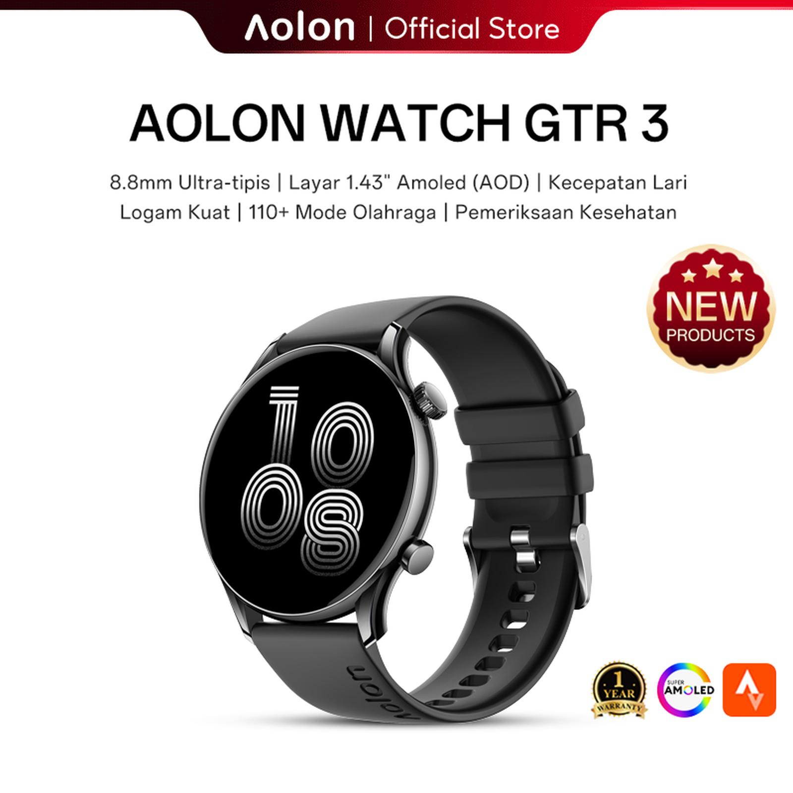 Aolon GTR3 2026 Serba Baru Jam Tangan Pintar Pria Ultra Tipis 8.8mm Layar AMOLED 1.43 Inci Bluetooth 5…