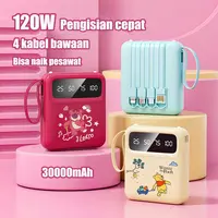 Power bank 30000mAh seluler pola kartun 120W dengan built-in 4-kabel kapasitas besar bank daya seluler…