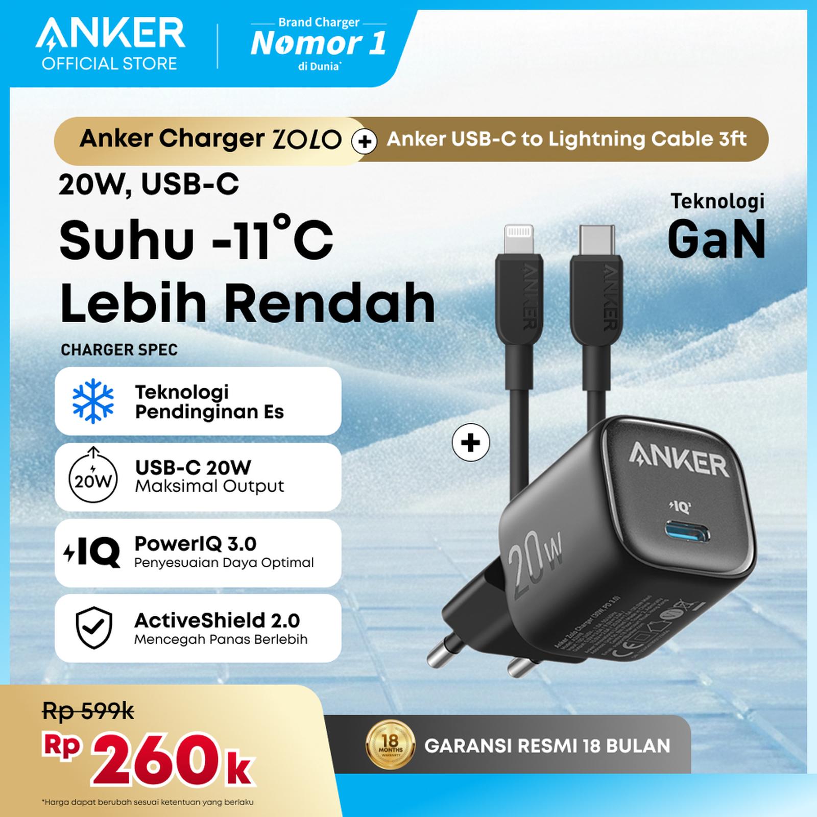 Anker Zolo GaN 20W 30W Wall Charger Adaptor Kabel for iPhone 17 16 15 14 13 Samsung Ice-Cooled PD USBโฆ