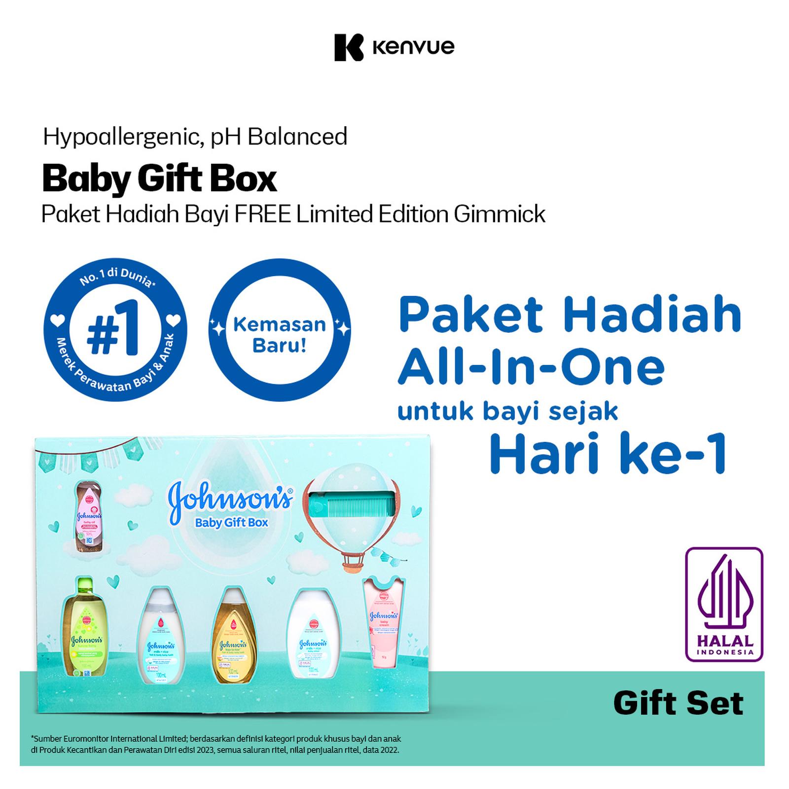 Johnson's Hampers hadiah Set – Baby hadiah box isi Baby Bath, Lotion, Cologne – perawatan legkap newbo…